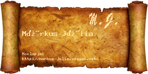 Márkus Júlia névjegykártya